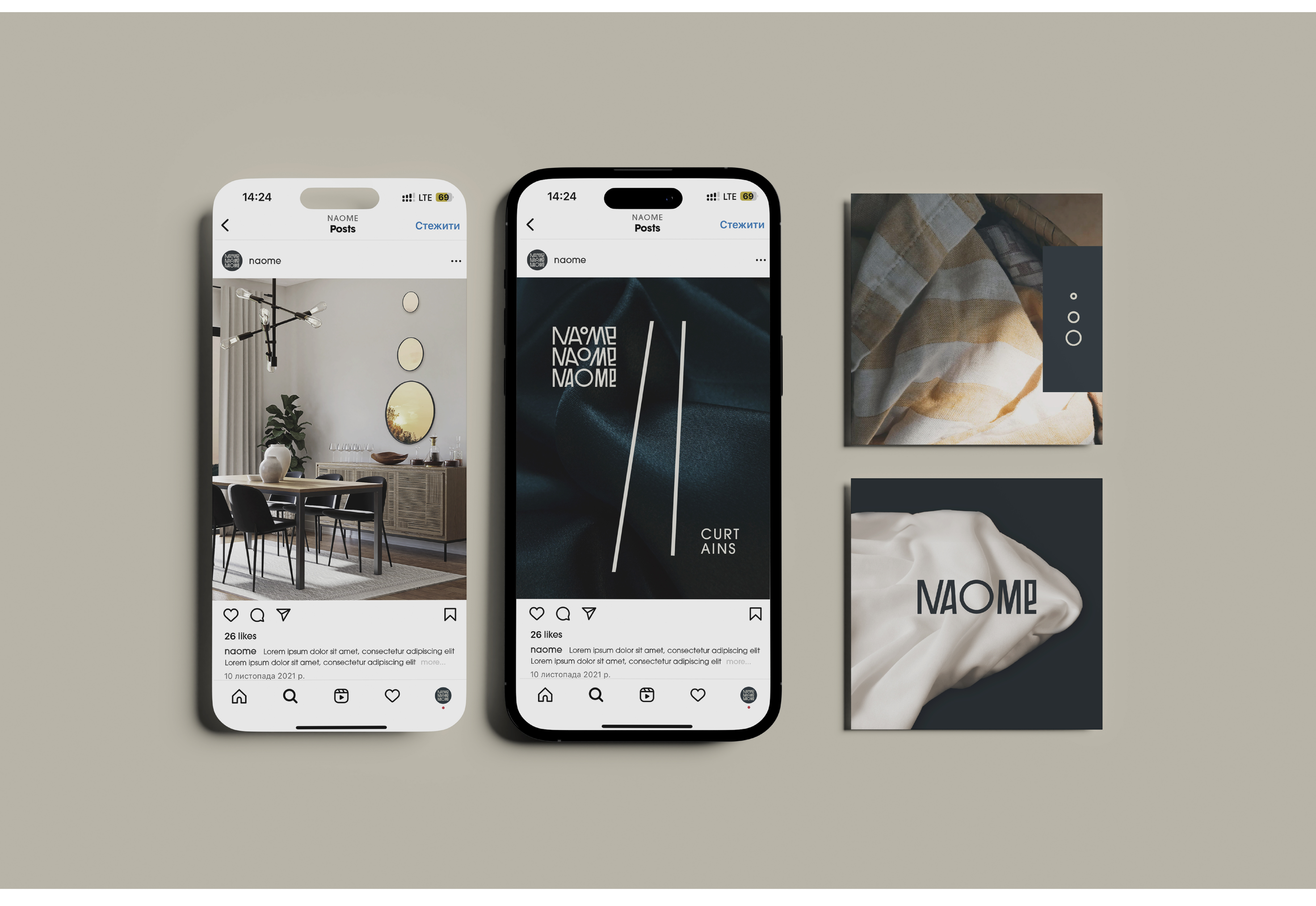 Photo #15: Naome - a manufacturer of natural home textiles in the USA - Logo design and brand creation at Rocketmen Agency branding studio