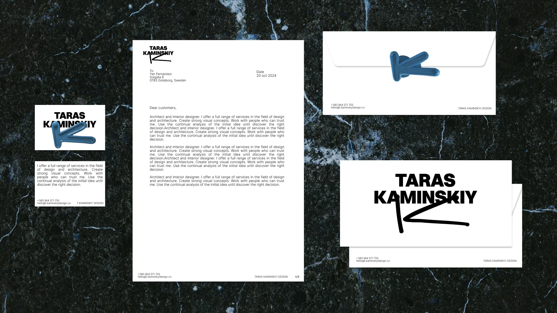 Фото №7: Taras Kaminskіу - айдентика для студии дизайна интерьера - Разработка логотипа и создание бренда в студии брендинга Rocketmen Agency