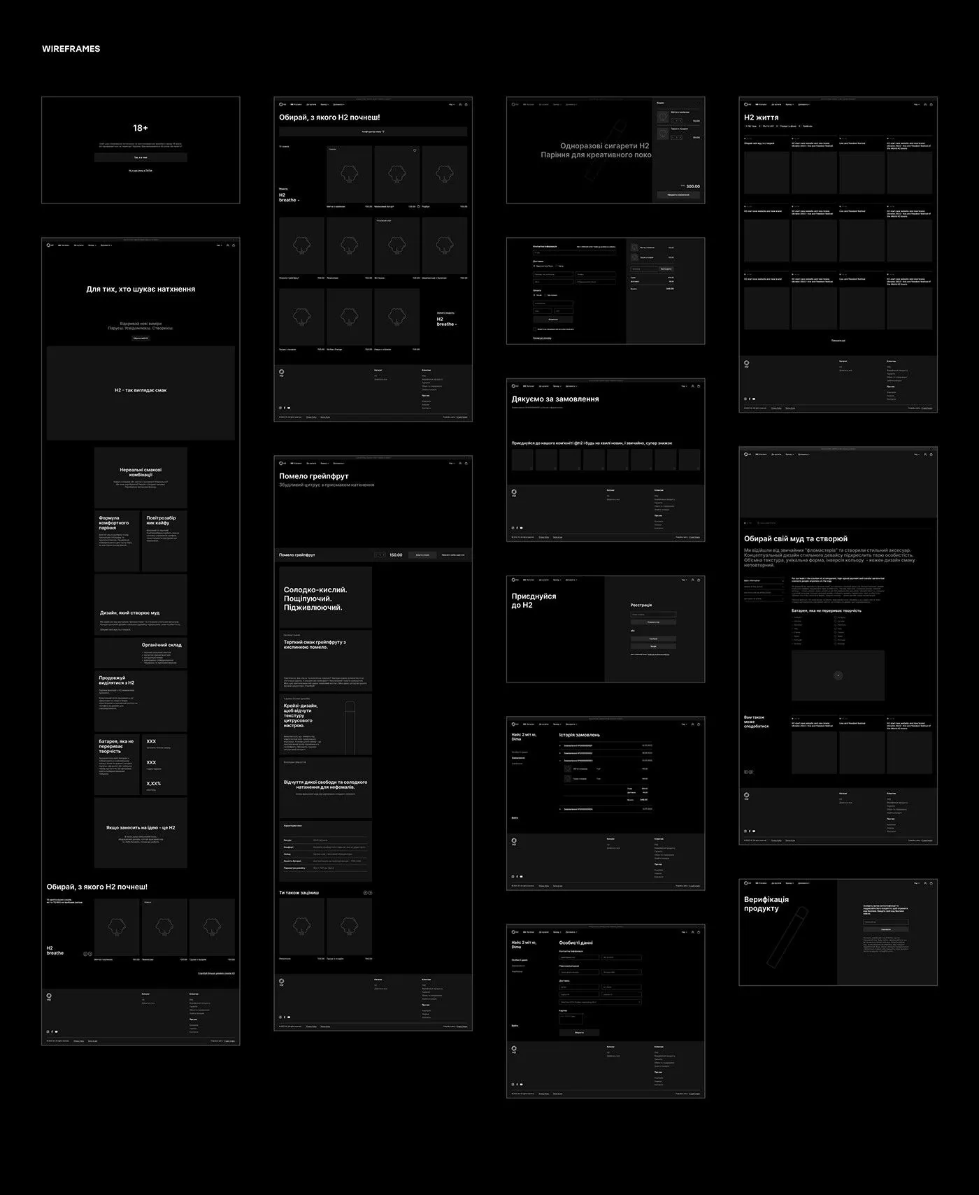 Фото №3: Сайт для H2 - бренд электронных сигарет - Разработка логотипа и создание бренда в студии брендинга Rocketmen Agency