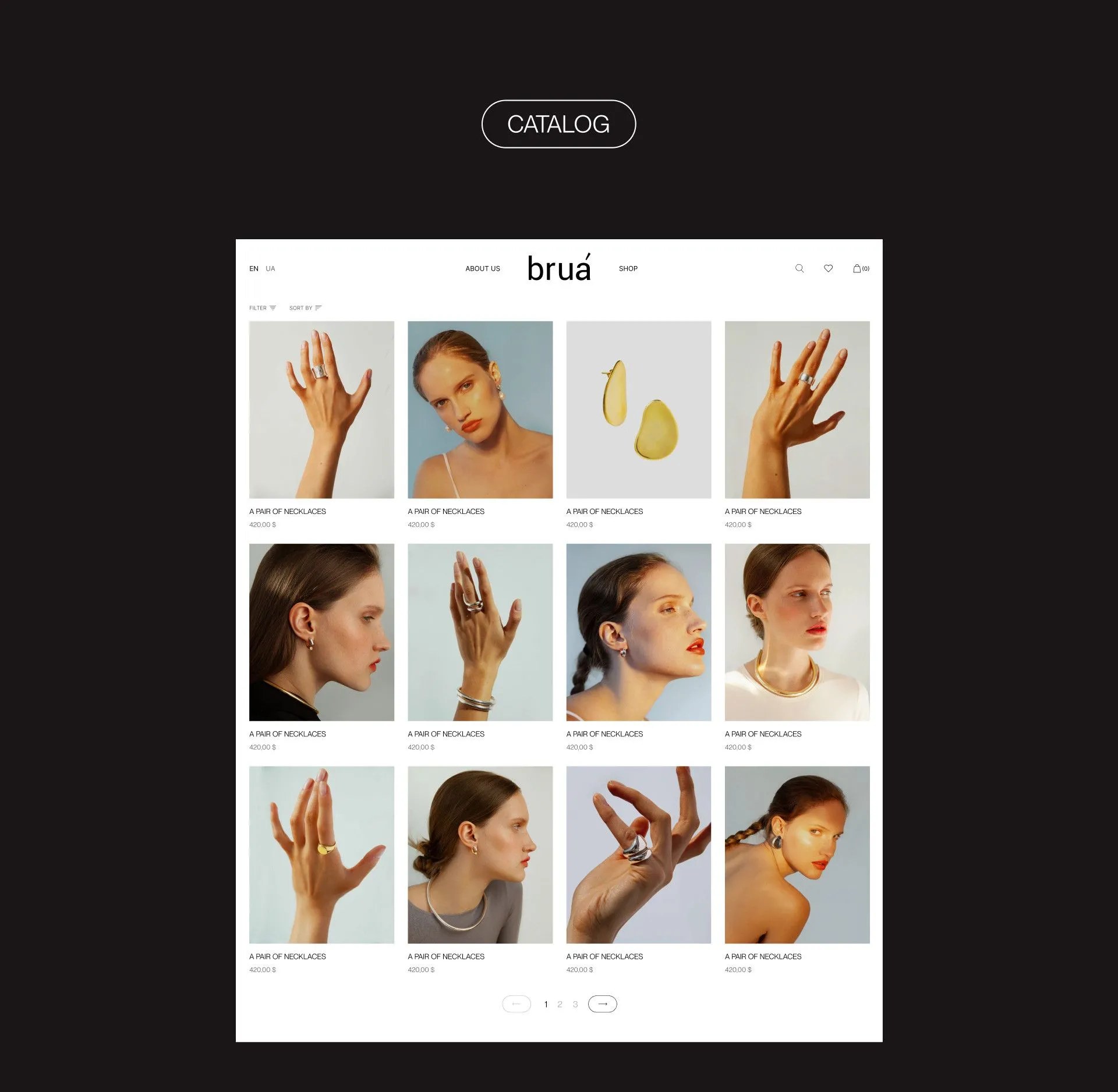 Фото №6: Brua - интернет-магазин ювелирних изделий  - Разработка логотипа и создание бренда в студии брендинга Rocketmen Agency