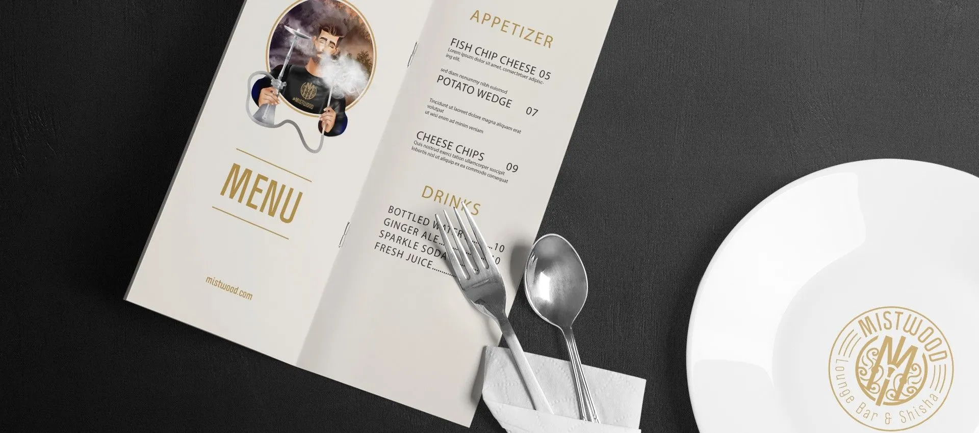 Фото №5: Для лаунж-бара Mistwood - Разработка логотипа и создание бренда в студии брендинга Rocketmen Agency