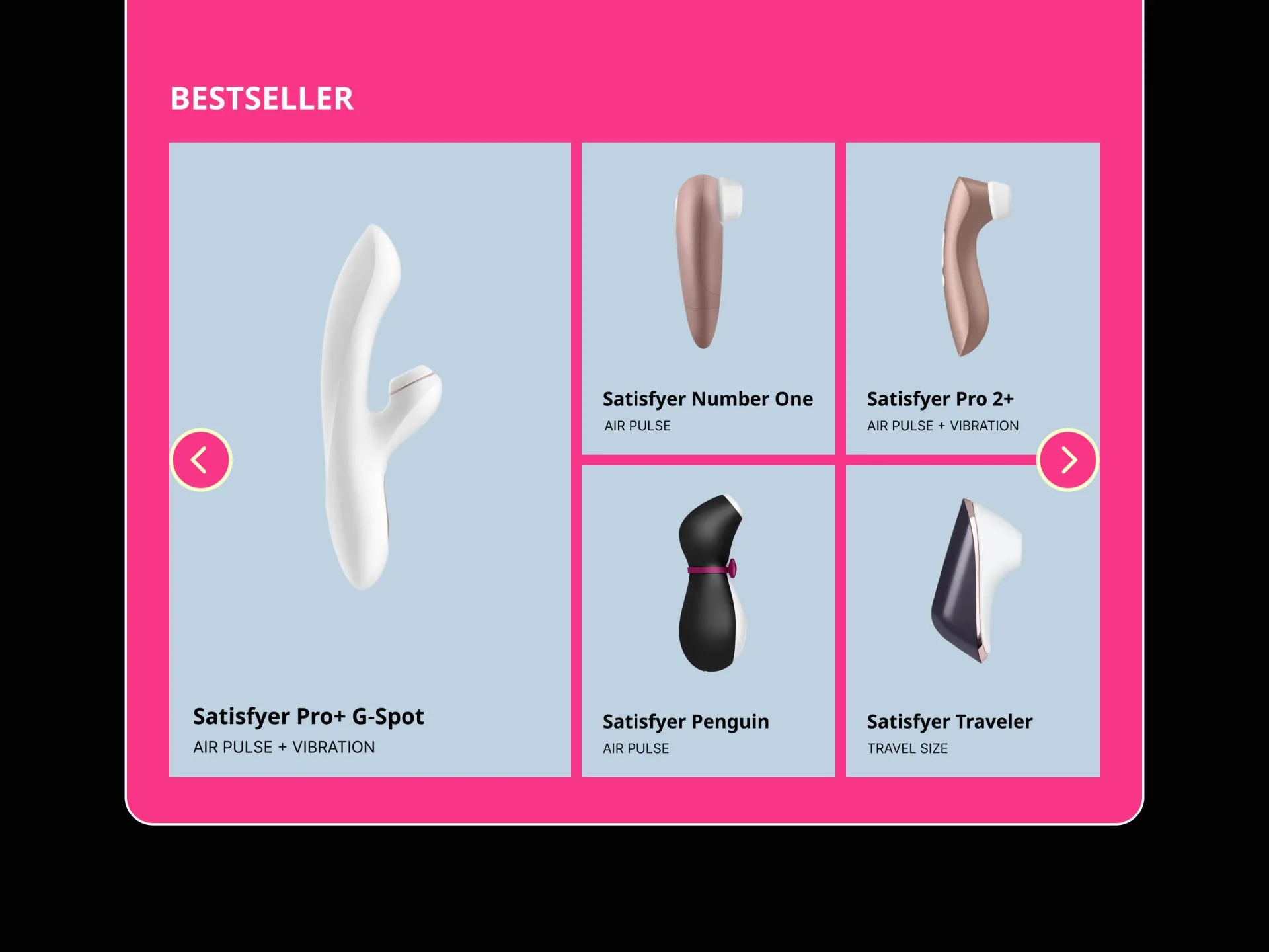 Фото №2: Satisfyer - магазин товаров 18+ - Разработка логотипа и создание бренда в студии брендинга Rocketmen Agency